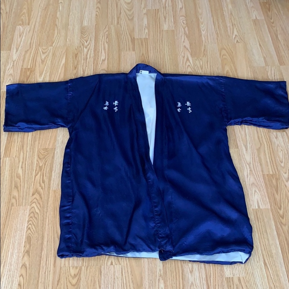 Vintage Kimono robe with crane design